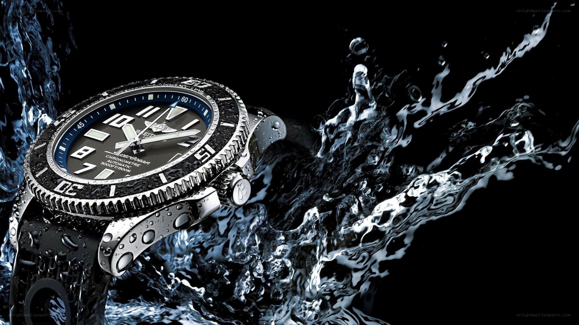 Bentley watch in water splash