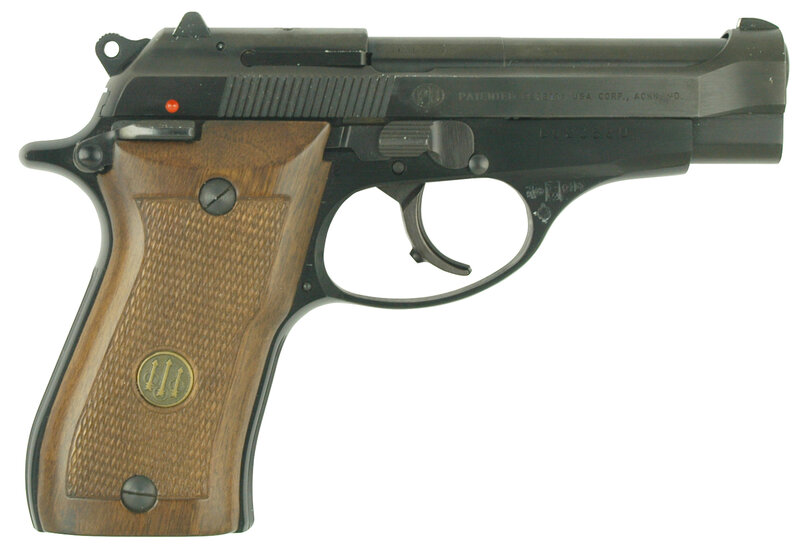 Beretta pistol with wooden grip