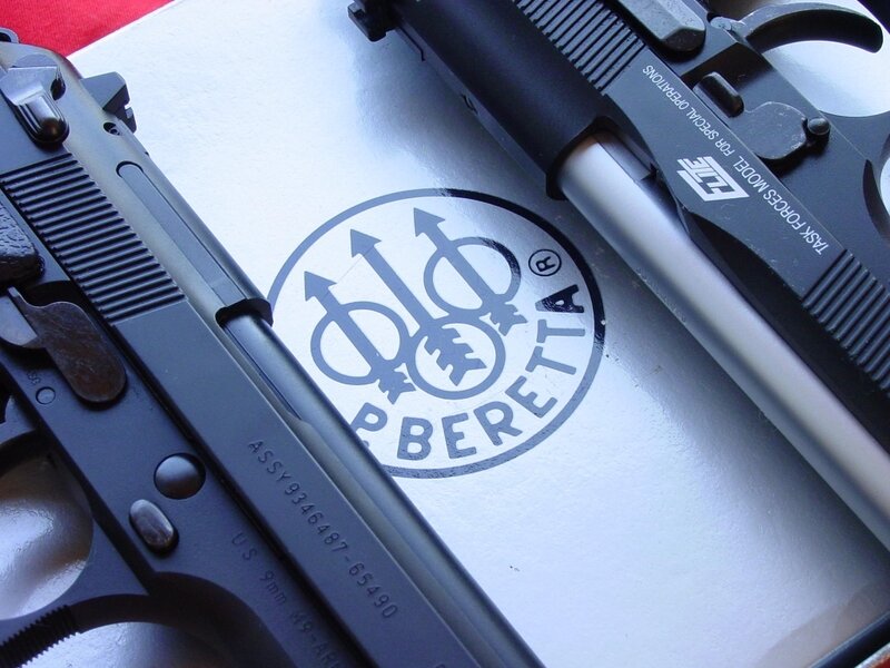 Beretta pistols on display