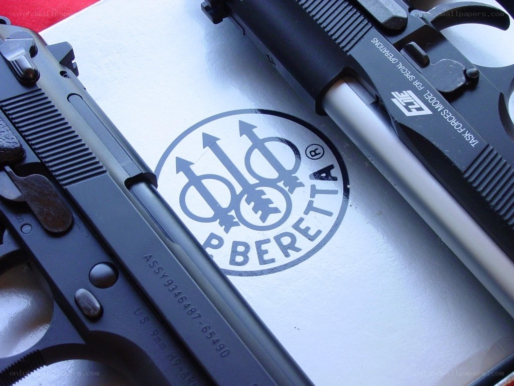 Beretta pistols on display