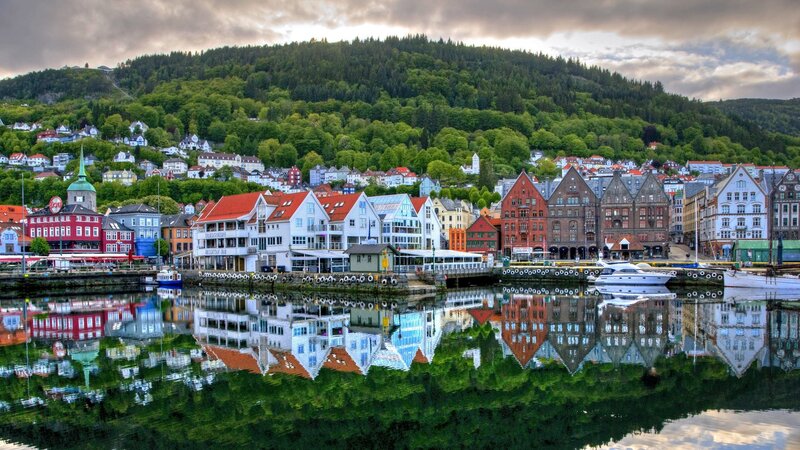 Bergen waterfront with historic buildings