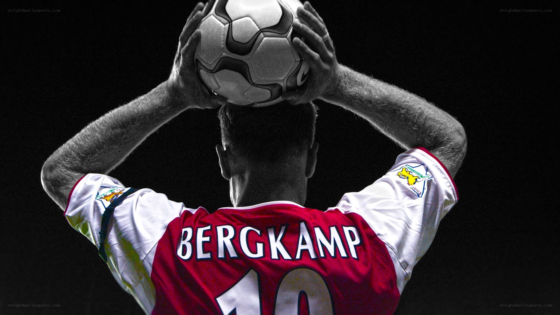 Bergkamp with soccer ball