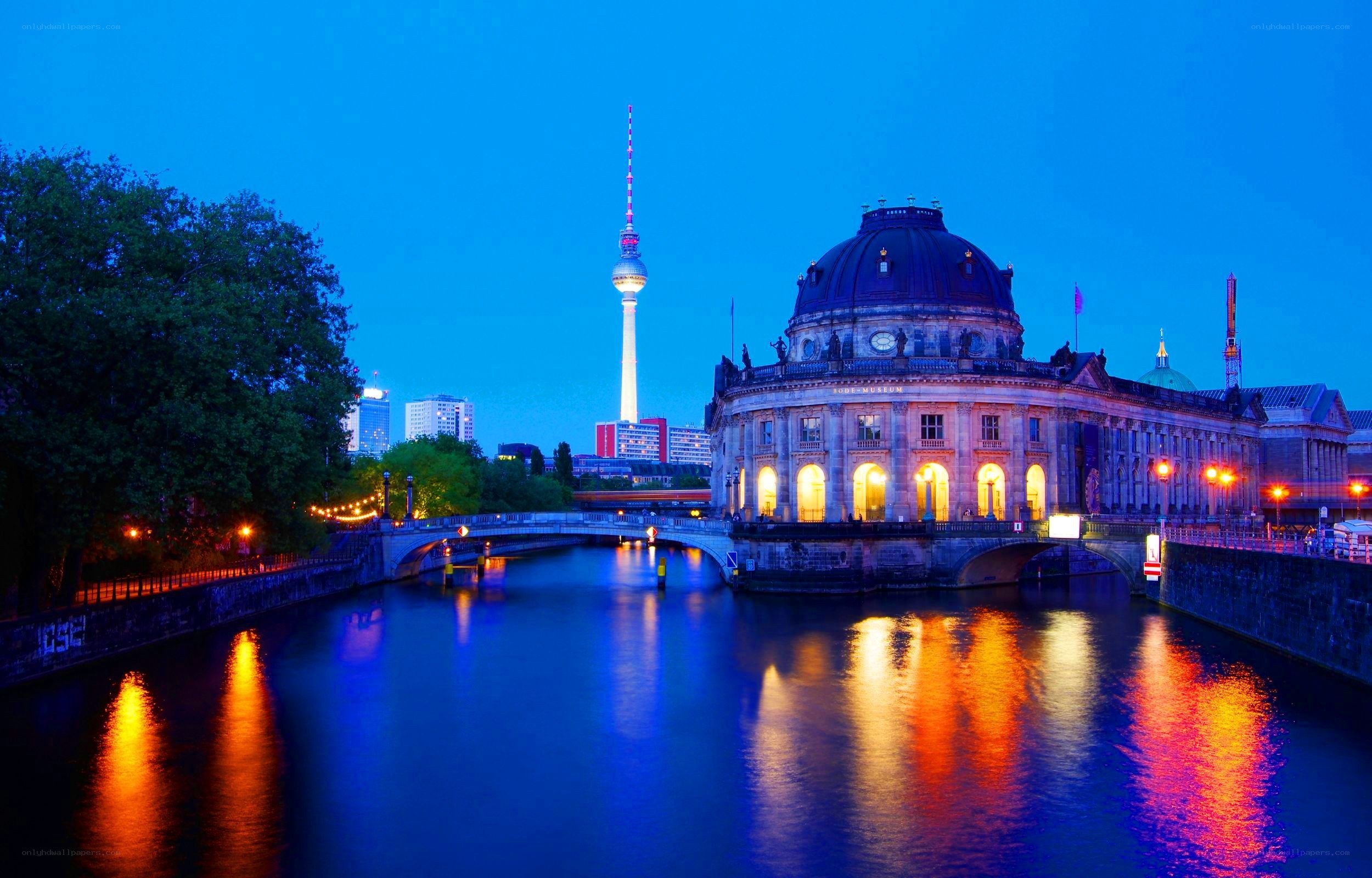Berlin at dusk with TV tower