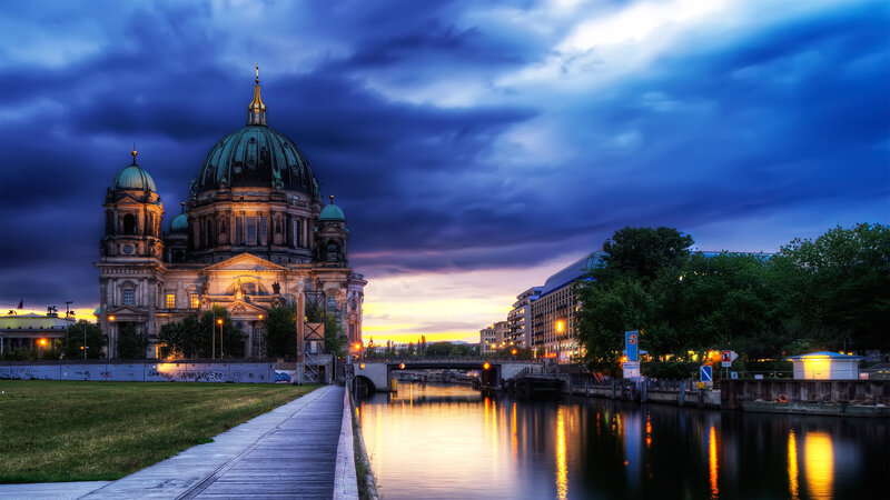 Berlin Cathedral at Dusk — Blue, Dramatic
