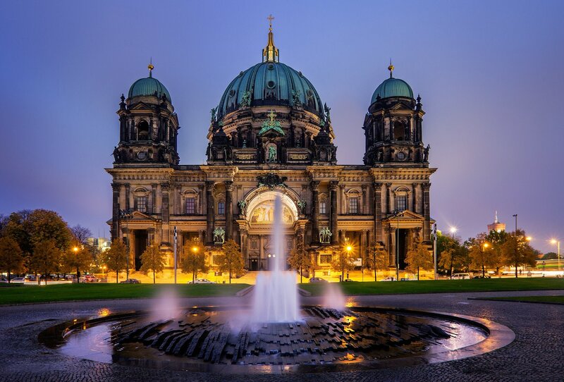 Berlin Cathedral at Dusk — Blue, Serene