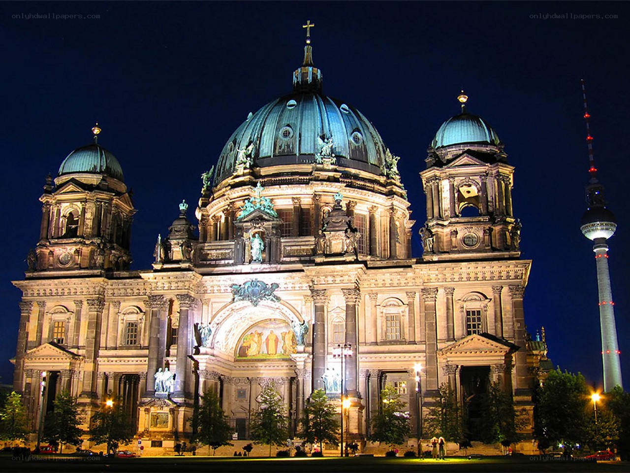 Berlin Cathedral at night