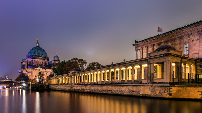 Berlin Cathedral at Night — Blue, Serene, Photograph