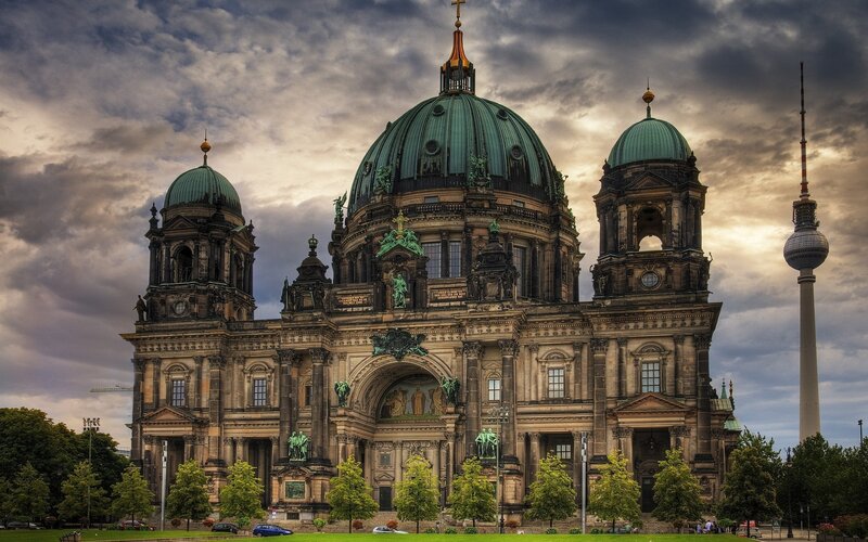 Berlin Cathedral with TV Tower