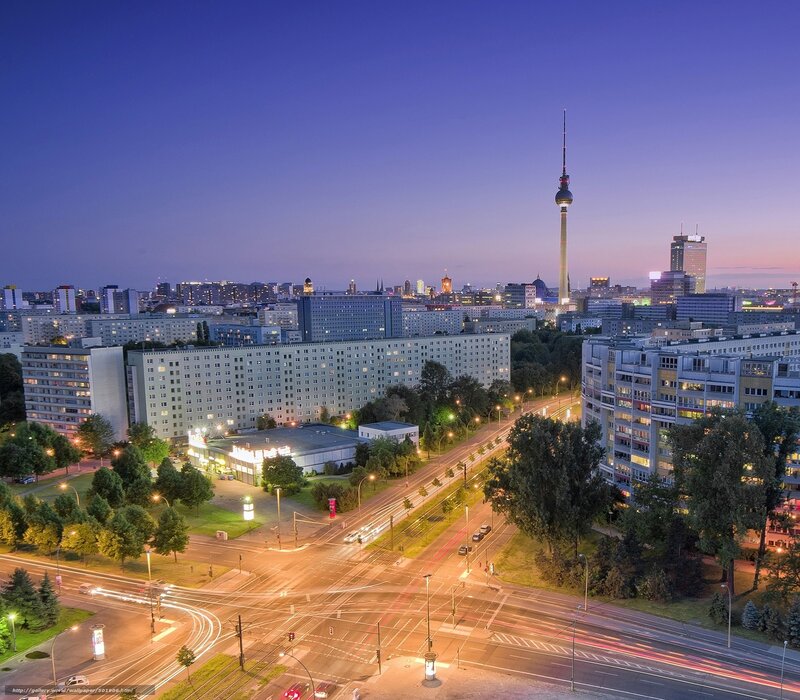Berlin Cityscape at Dusk — Blue