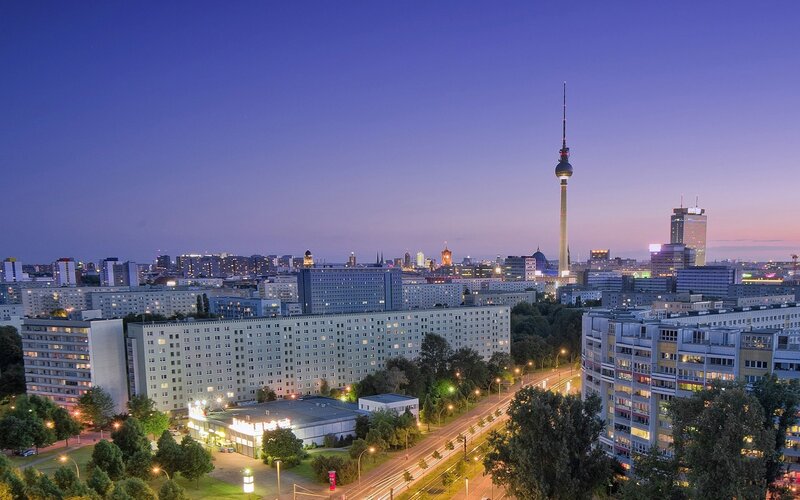 Berlin Cityscape at Dusk — Purple, Calm