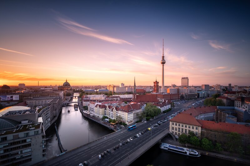 Berlin Cityscape at Sunset