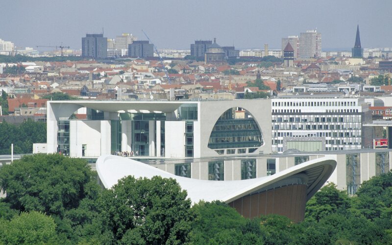 Berlin cityscape with modern buildings
