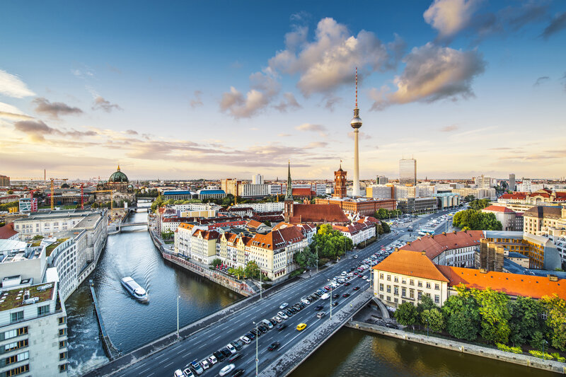 Berlin Cityscape with River