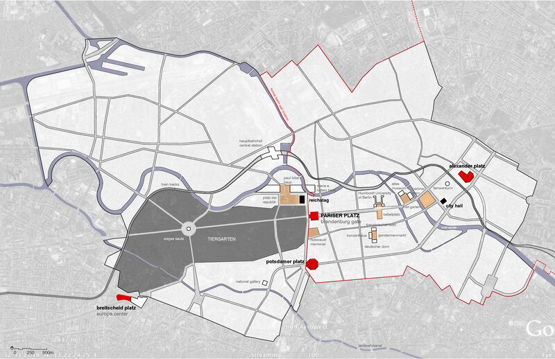 Berlin map with landmarks