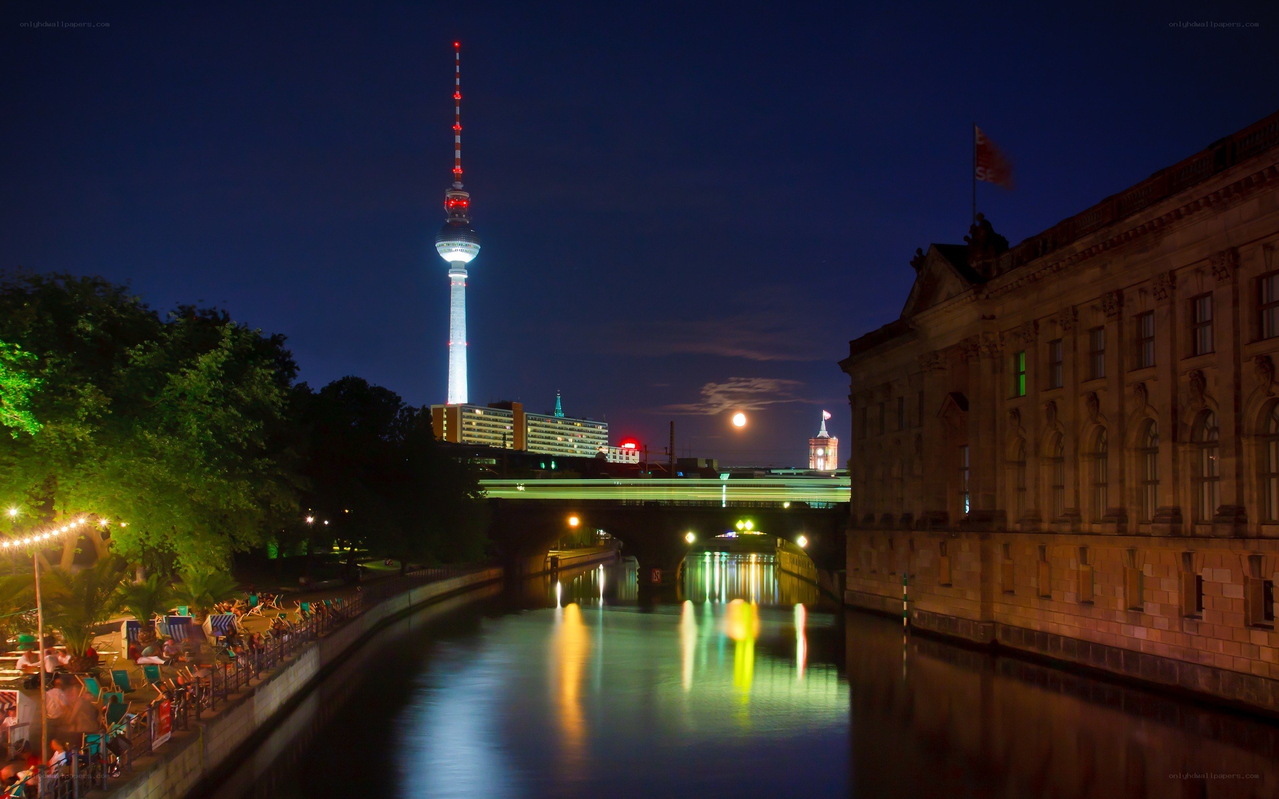 Berlin night scene with TV tower