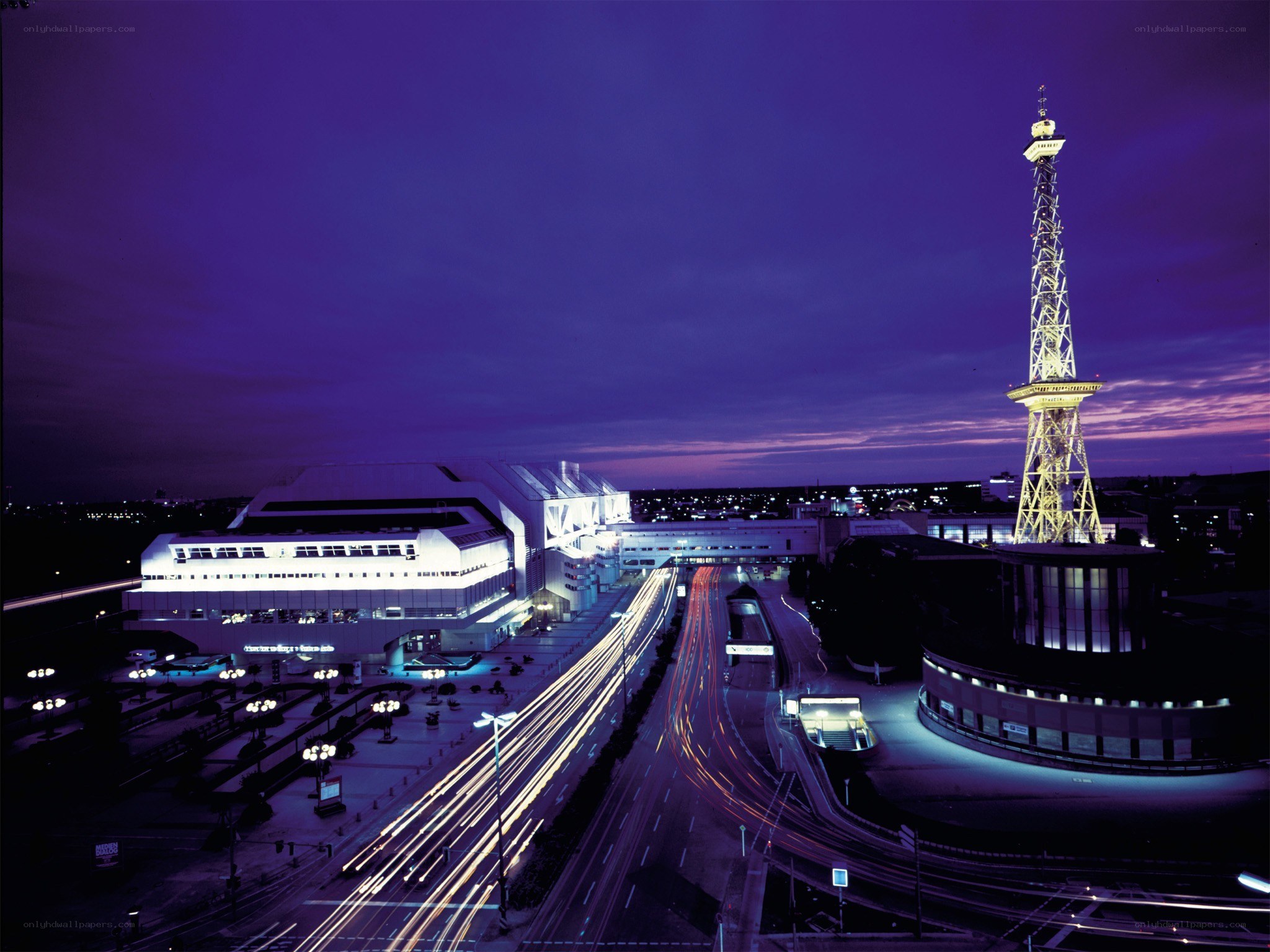 Berlin night view with TV tower