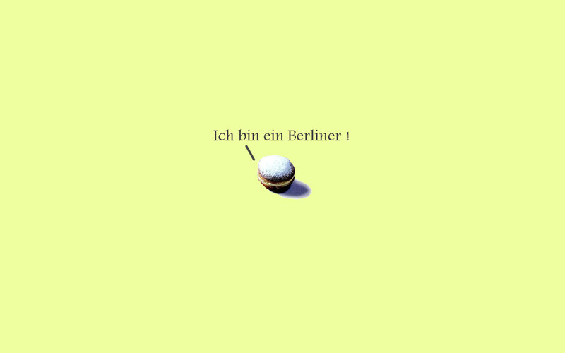 Berlin pastry with text