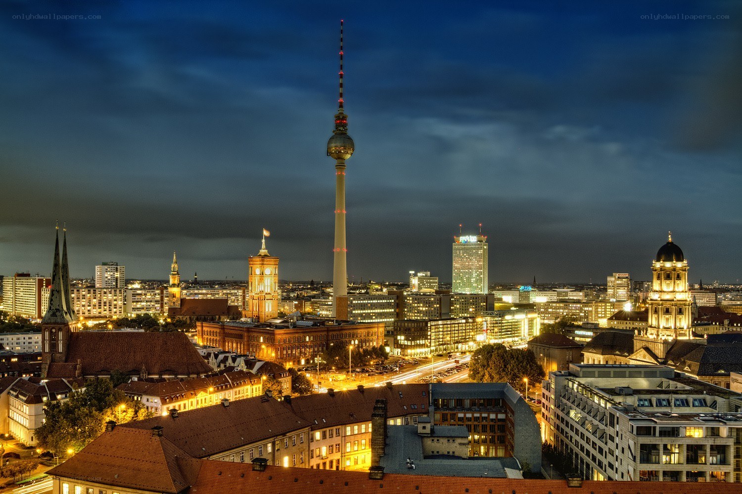 Berlin skyline at night