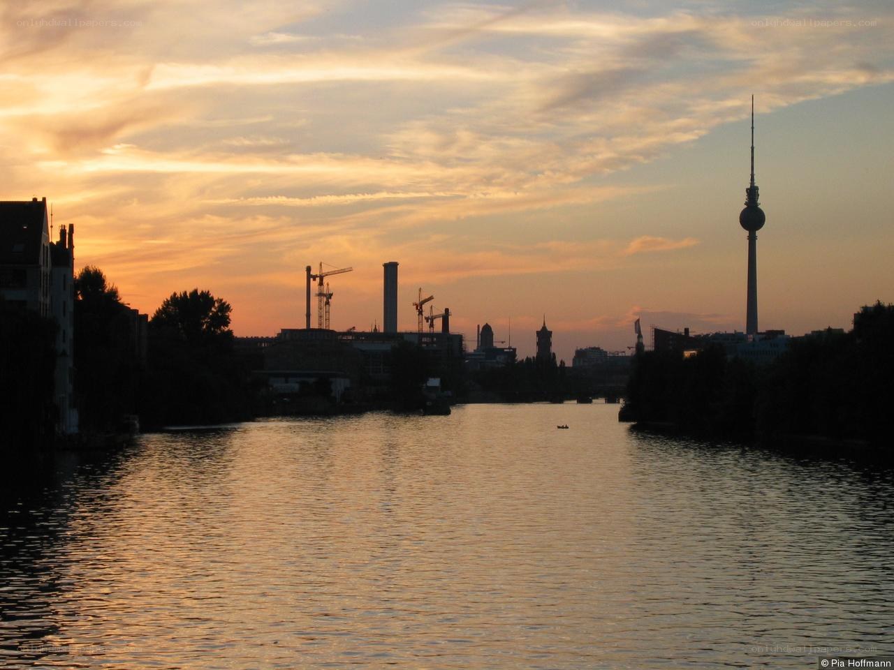 Berlin skyline at sunset