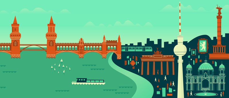 Berlin Skyline Illustration — Green