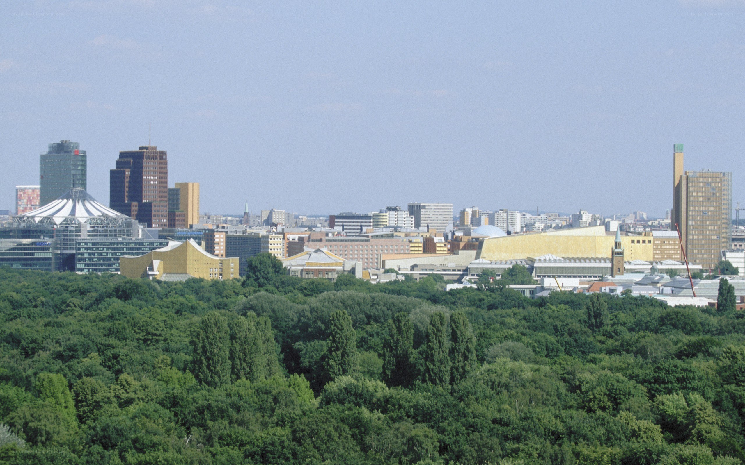 Berlin skyline with forest view
