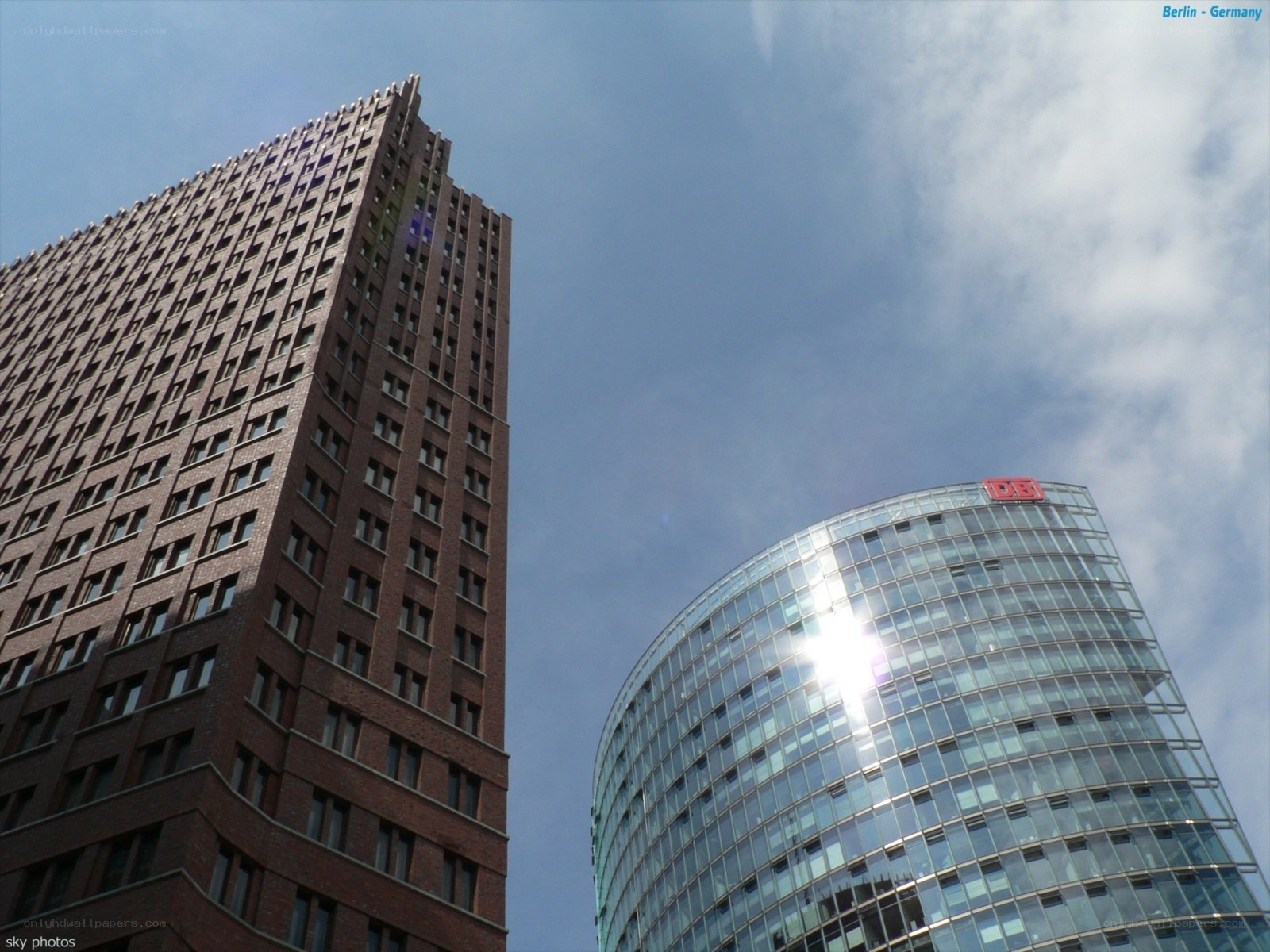 Berlin skyscrapers under blue sky