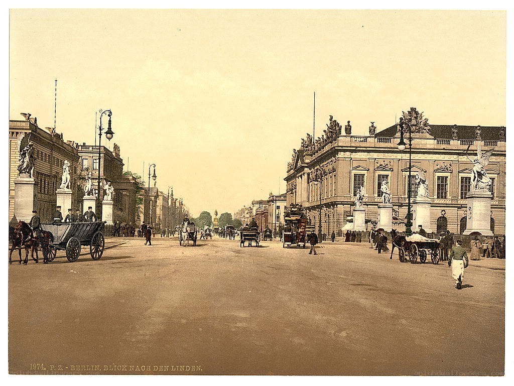 Berlin street view with carriages