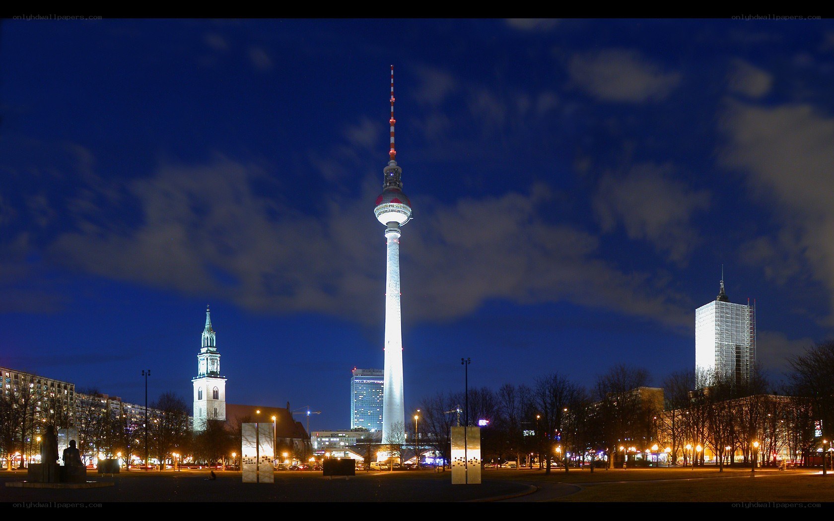 Berlin TV Tower at night