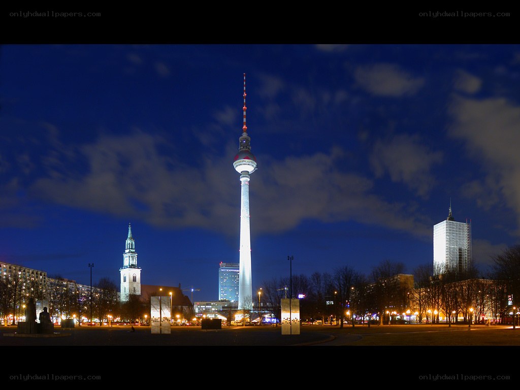 Berlin TV Tower at night