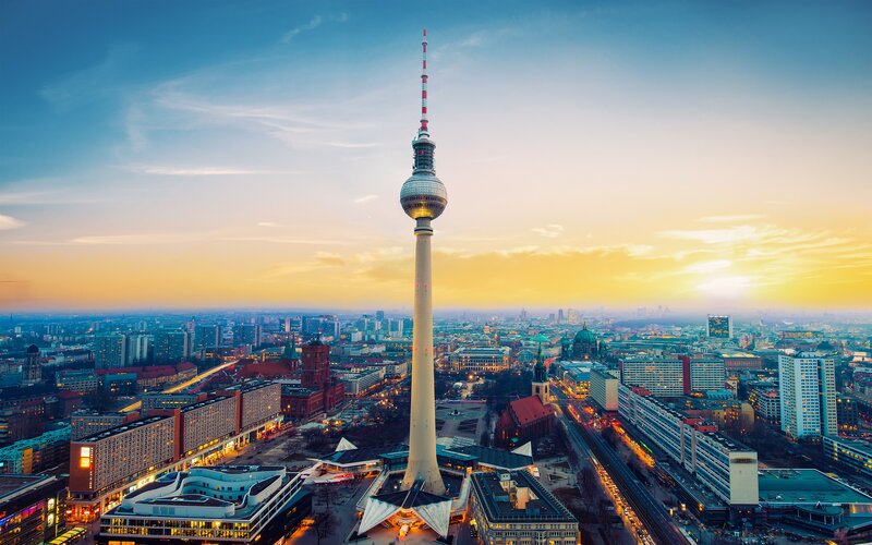 Berlin TV Tower — Blue, Serene, Sunset