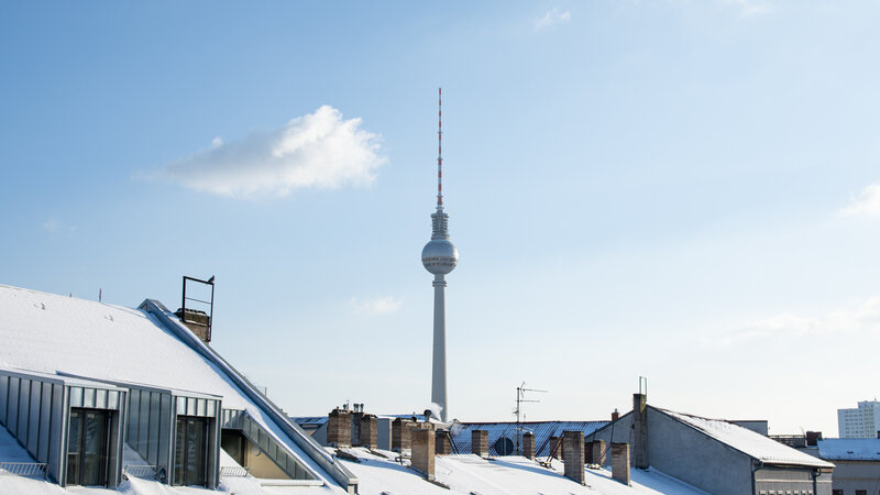 Berlin TV Tower — Blue, Serene, Winter