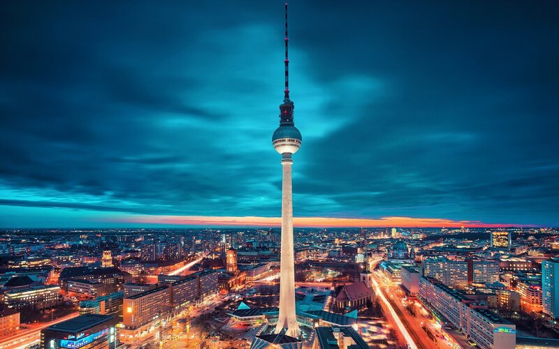 Berlin TV Tower — Blue
