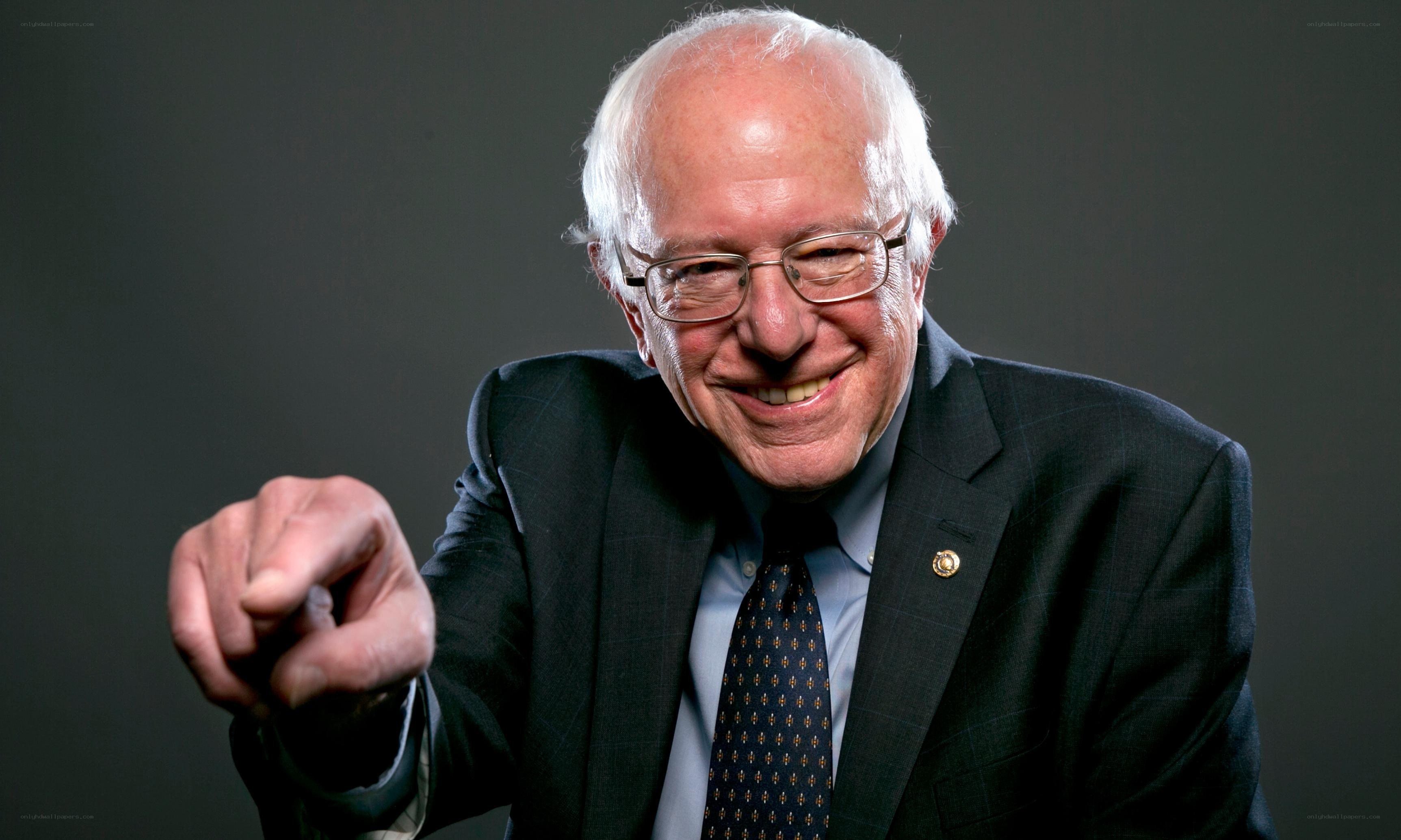 Bernie Sanders pointing at camera