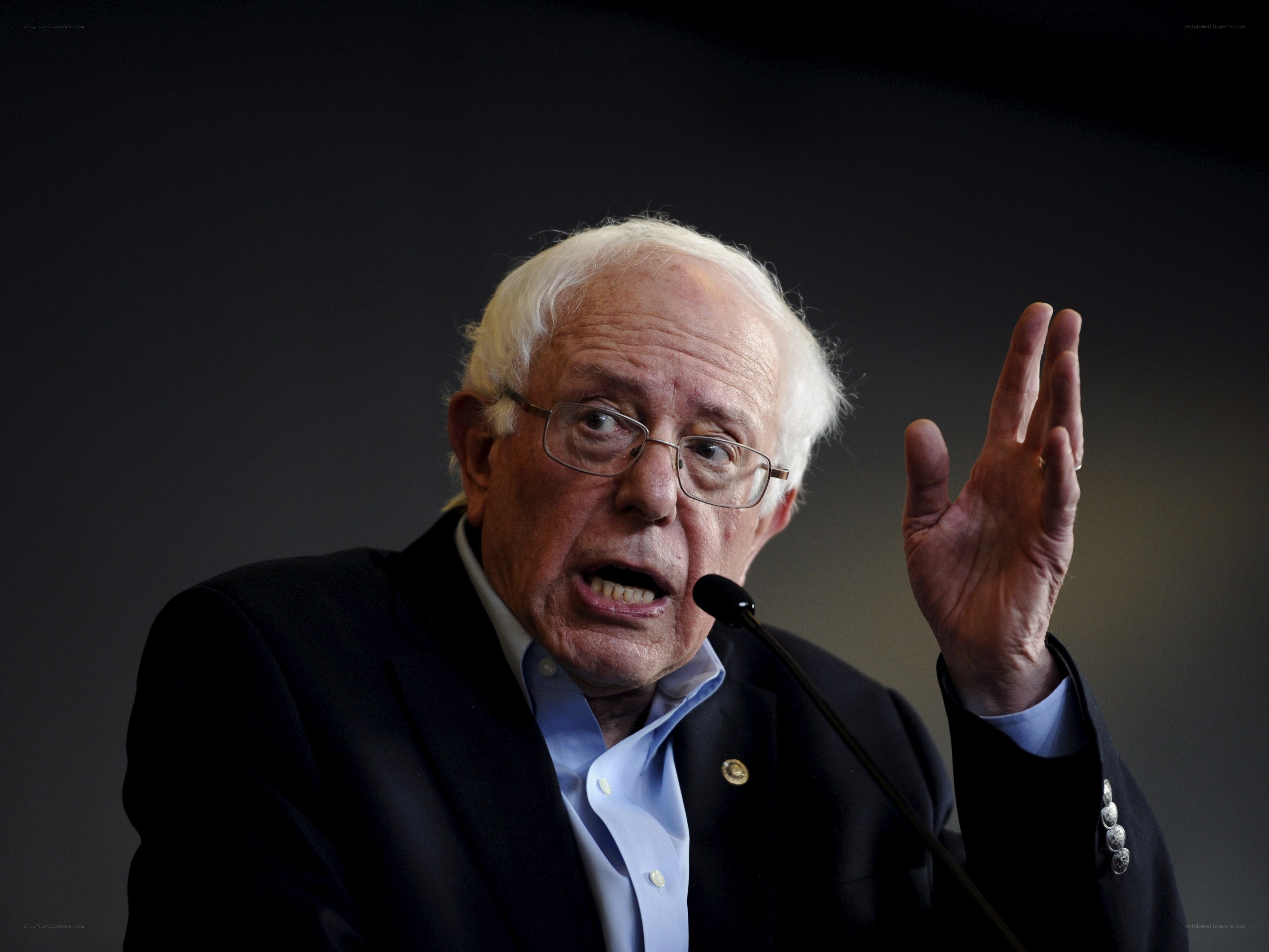 Bernie Sanders speaking at event