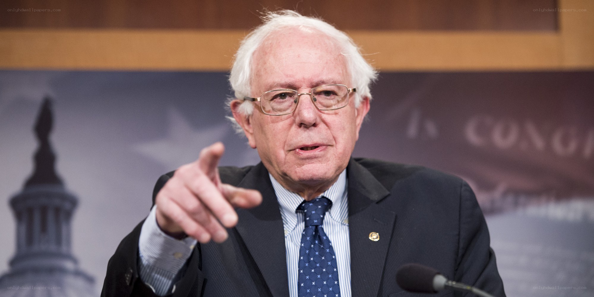 Bernie Sanders speaking at event