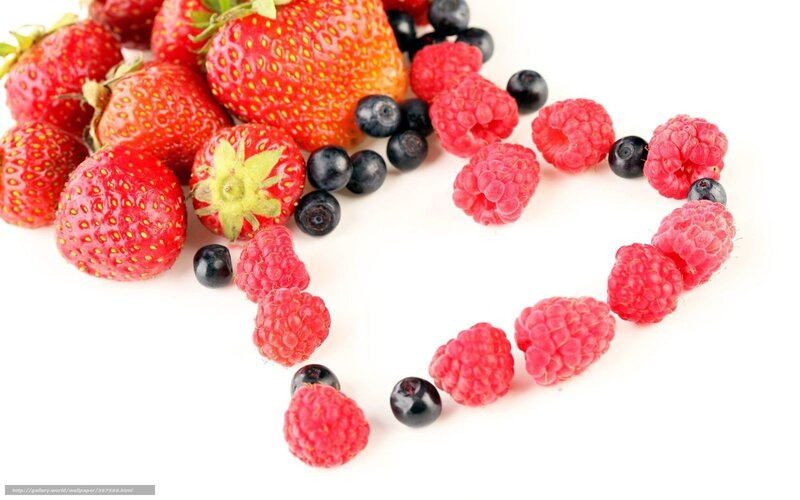Berries Arranged in Heart Shape — Red