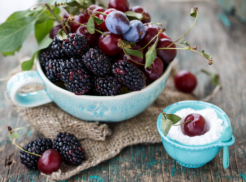 Berries in a Bowl — Blue
