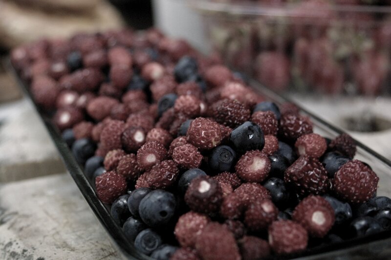 berries in a container
