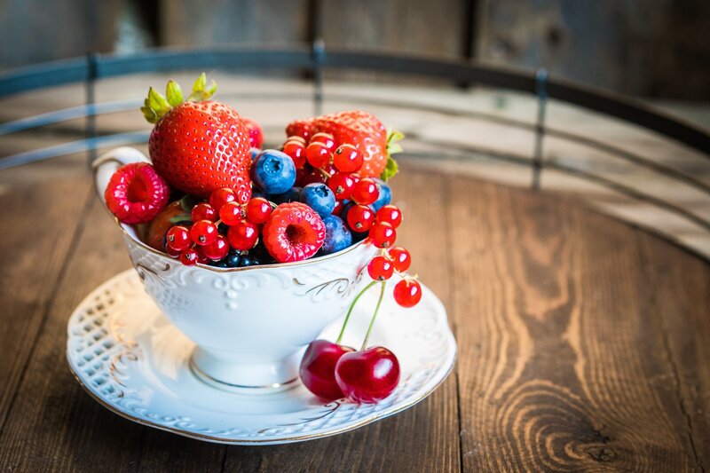 Berries in a Teacup — White, Calm