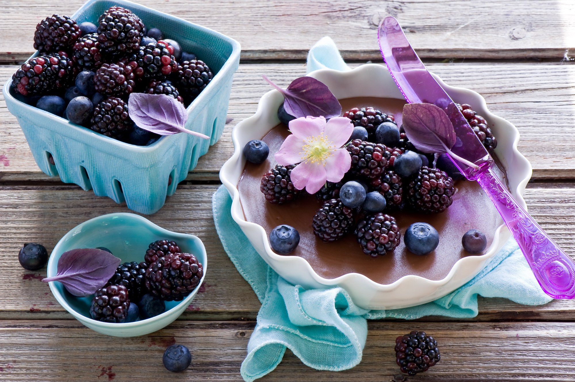 Berry dessert with chocolate mousse