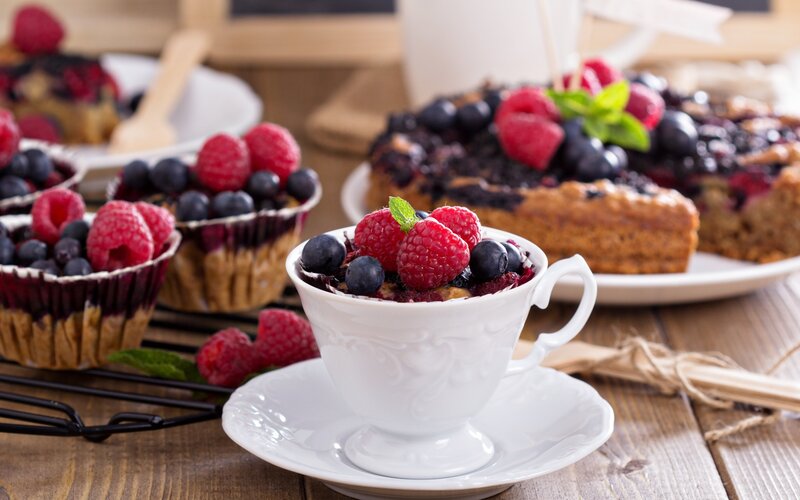 Berry Desserts on Table