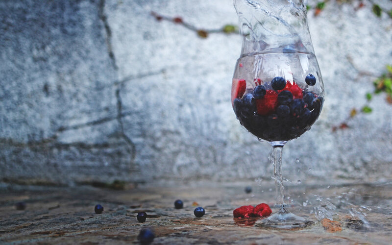Berry-filled Glass of Water
