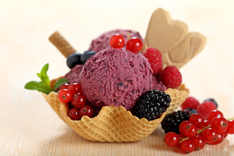 Berry Ice Cream in Bowl — Purple
