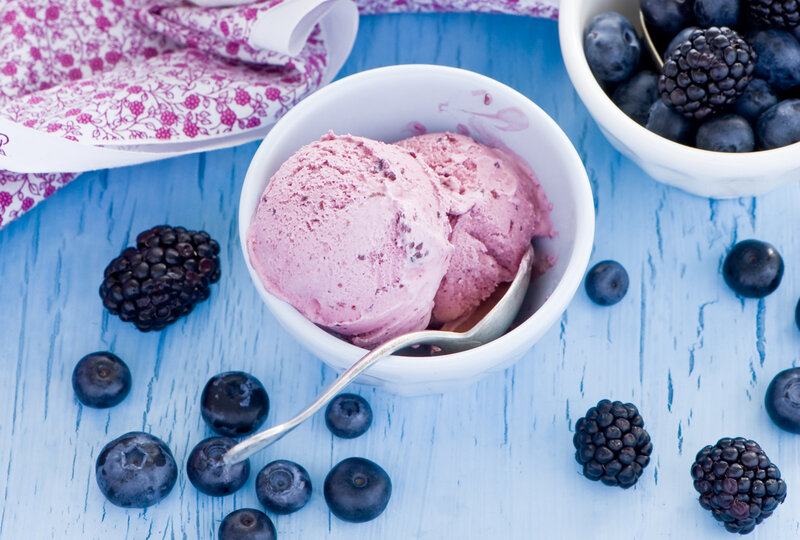 Berry Ice Cream in Bowl