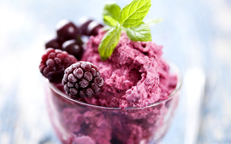 Berry Ice Cream in Glass