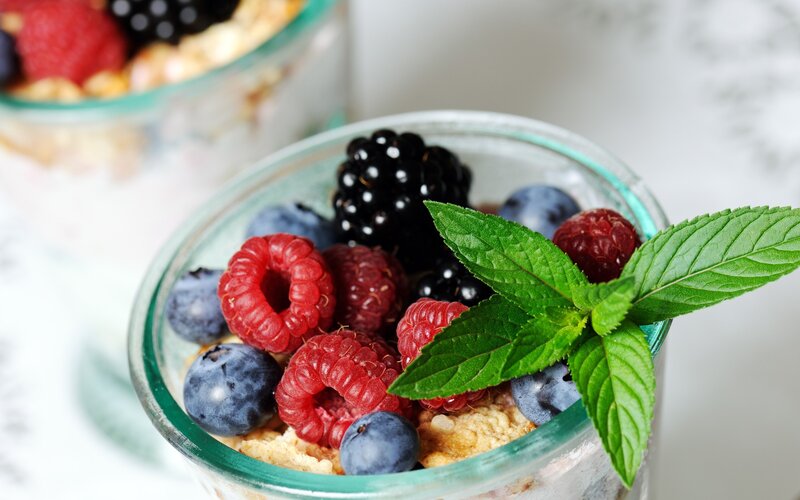 Berry Parfait in Glass — Green