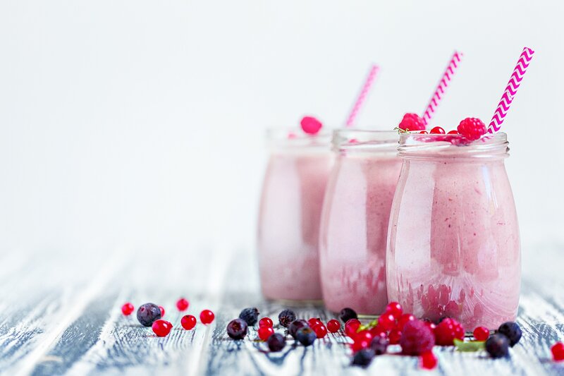 Berry Smoothies in Jars