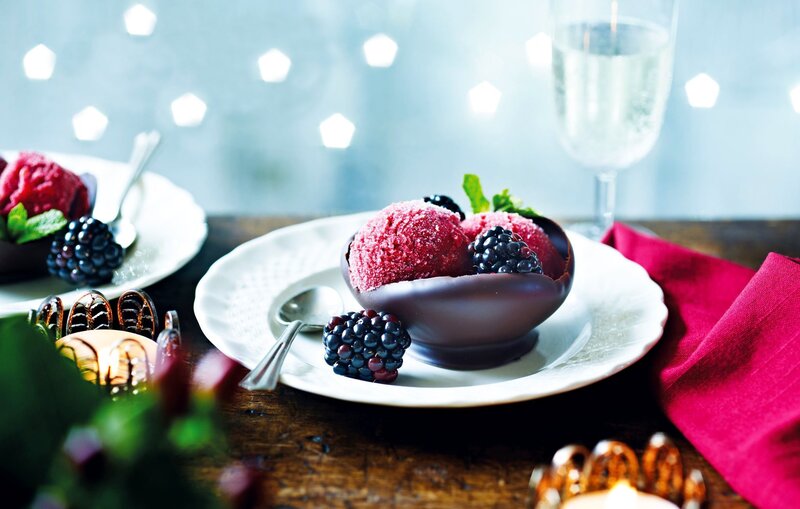 Berry sorbet dessert