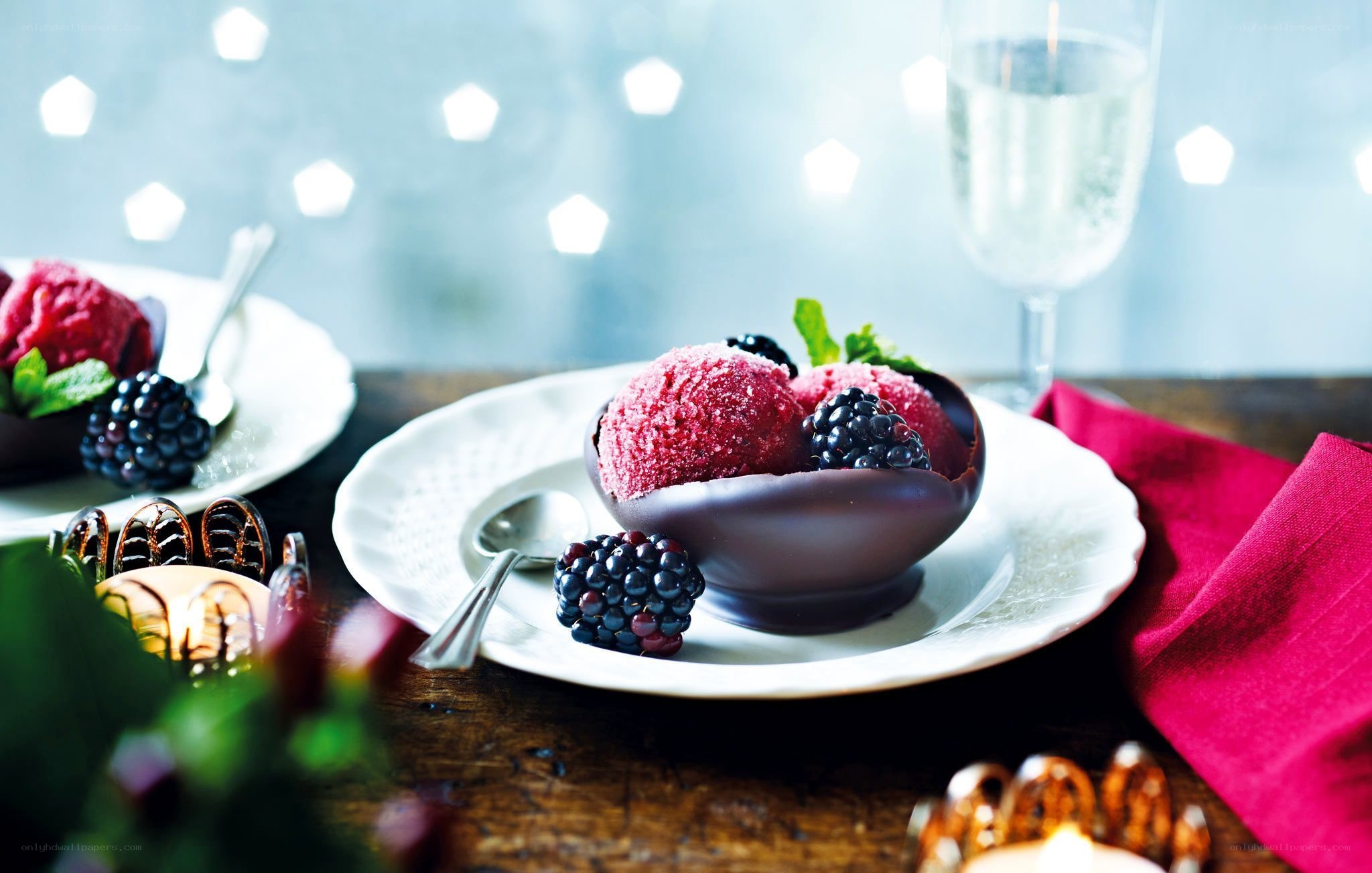 Berry sorbet dessert