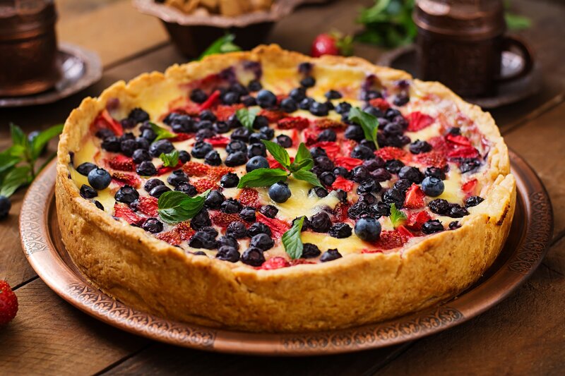 Berry Tart on Plate